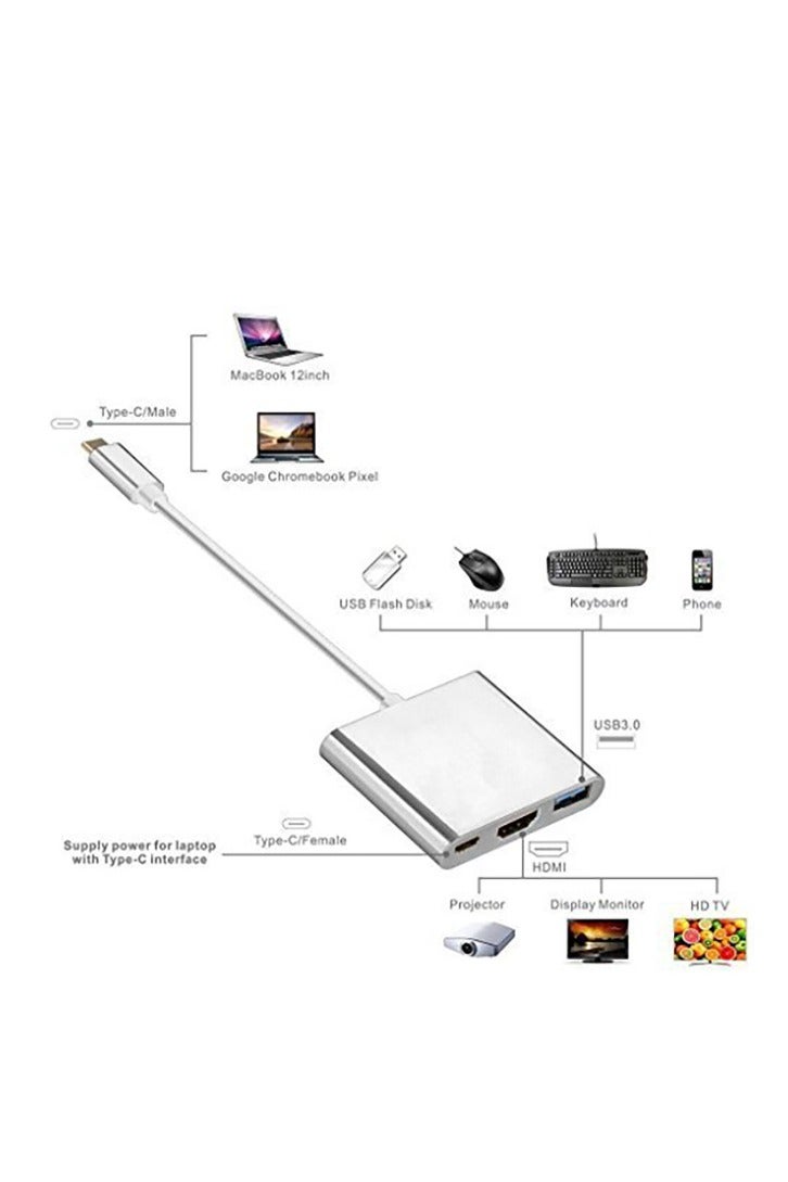 TYPE-C TO HDMI 3 IN 1 ADAPTER (HDMI+USB3.0+TYPE-C) - Image 3