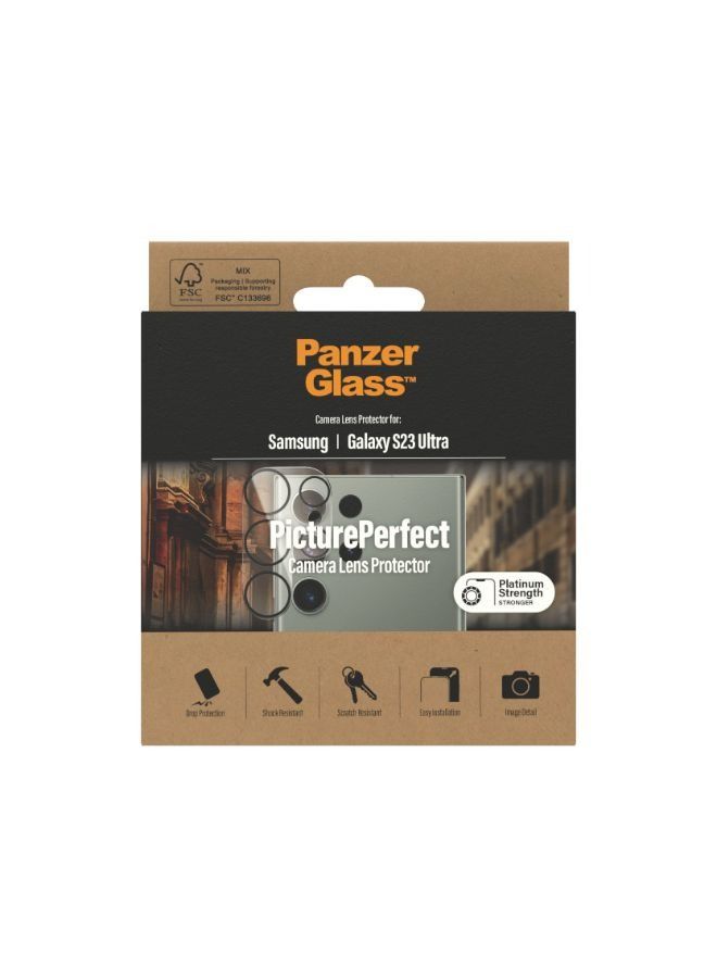 بانزرجلاس واقي عدسة الكاميرا لهاتف سامسونج جالاكسي S23 الترا - شفاف - Image 4