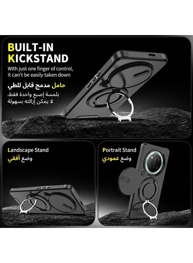 حافظة واقية Honor X9D مزودة بحامل حلقي مغناطيسي وغطاء كاميرا منزلق ودوران 360 درجة ومضادة للصدمات ودرع للجسم بالكامل جراب هاتف - Image 4