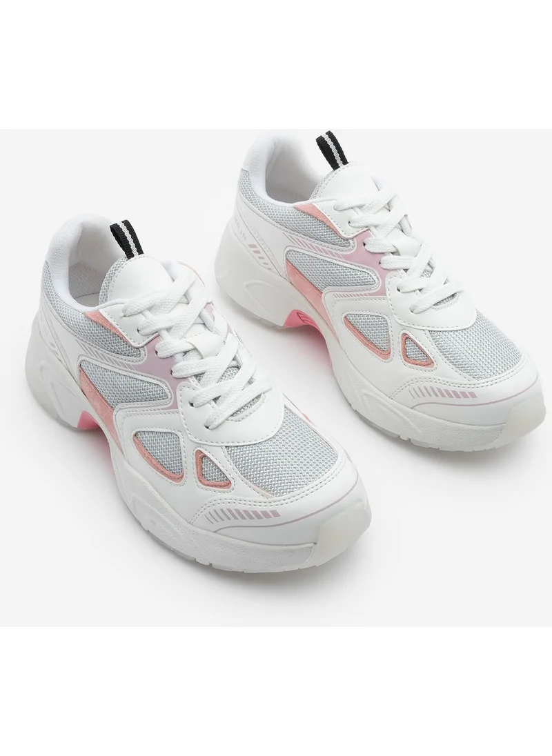 مارجين Women's Sneaker Thick Sole Laced Mesh Detailed Sports Shoes Yuvez