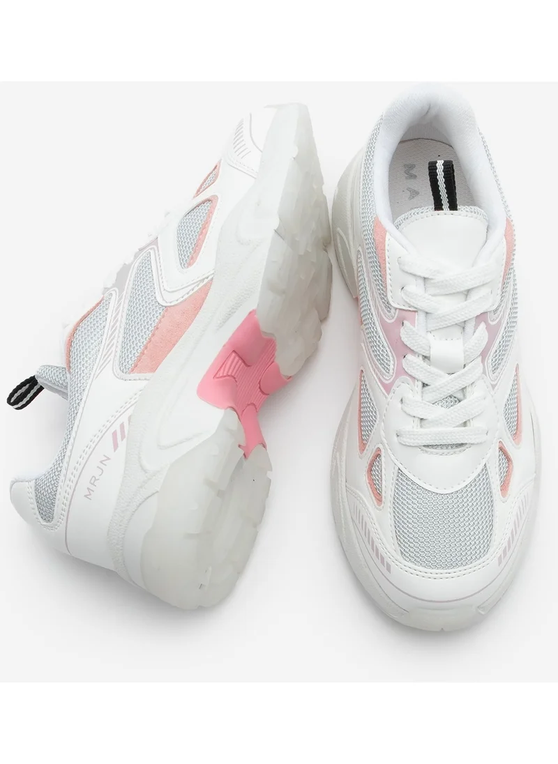 مارجين Women's Sneaker Thick Sole Laced Mesh Detailed Sports Shoes Yuvez
