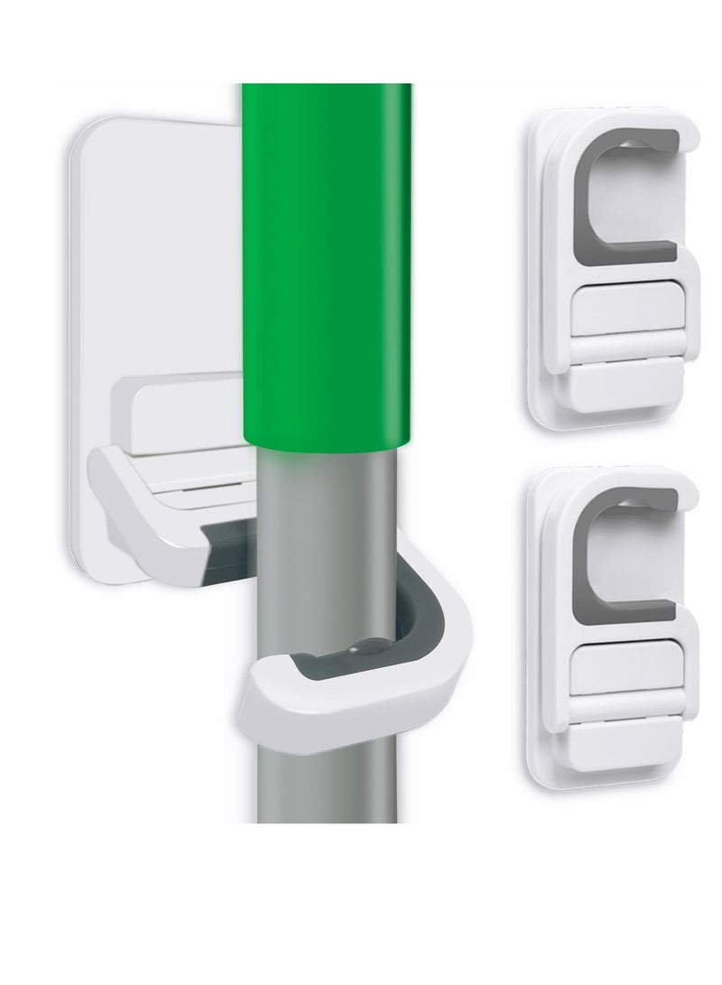 Bukela 6 Pack Broom Holder Wall Mount Mop Holder Broom and Mop Gripper Self Adhesive No Drilling Anti-Slip Mop Handle Hanger Household Cleaning Organizer, Holds up to 6 lb - Image 1