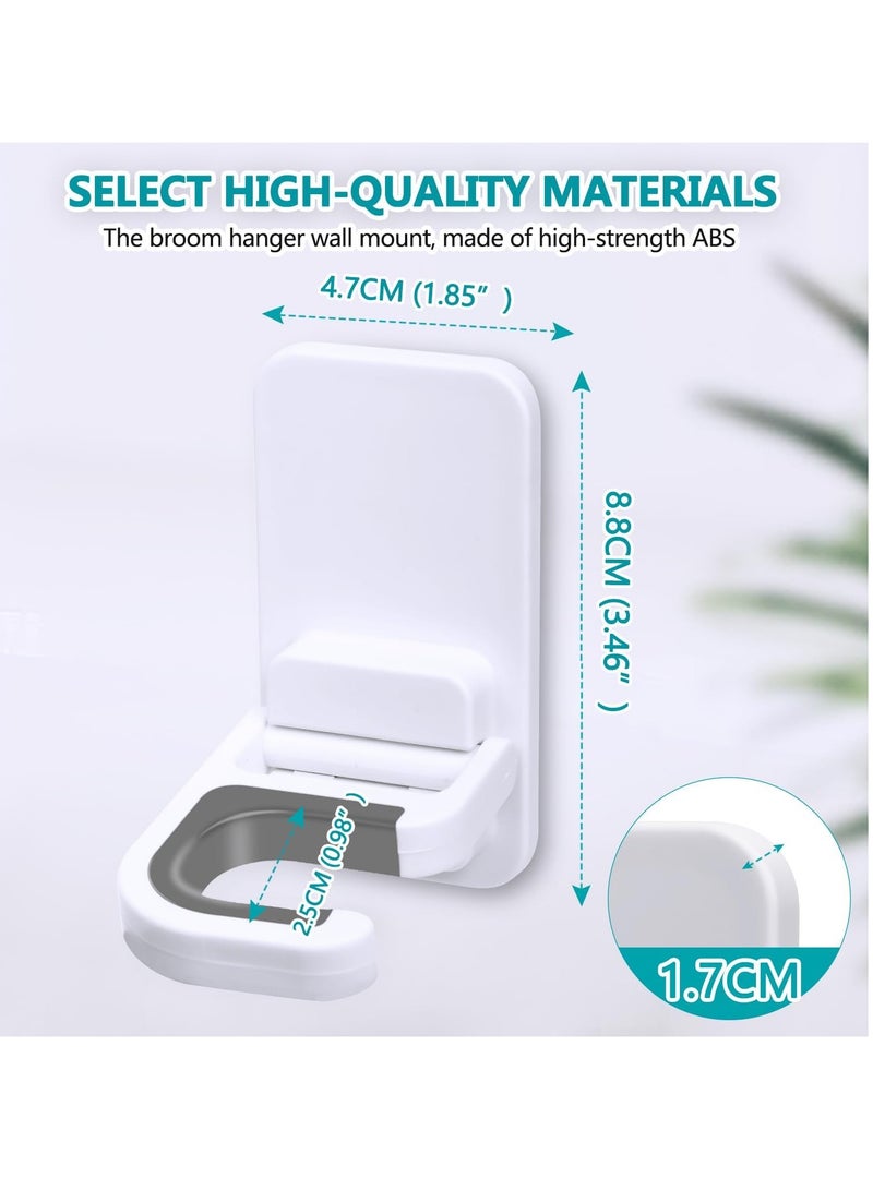 Bukela 6 Pack Broom Holder Wall Mount Mop Holder Broom and Mop Gripper Self Adhesive No Drilling Anti-Slip Mop Handle Hanger Household Cleaning Organizer, Holds up to 6 lb - Image 5