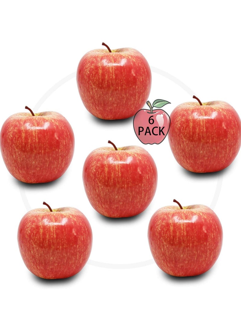 Zuleen Fruit Apples Set of 6 Artificial Fruits Lifelike Simulation Red Apples Fake Fruits for Home House Display Decoration Still Life Paintings Kitchen Decor Wedding Party  - Image 1