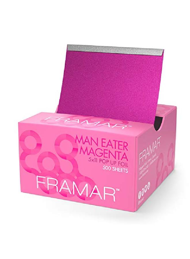 framar Magenta Pop Up Hair Foil Aluminum Foil Sheets Hair Foils For Highlighting 500 Foil Sheets - Image 1