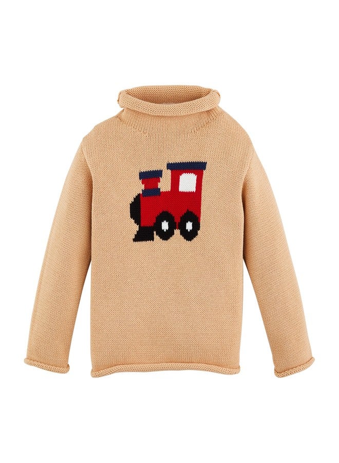 Mud Pie Children's Rollneck Sweater; Train; Small | 12-18M