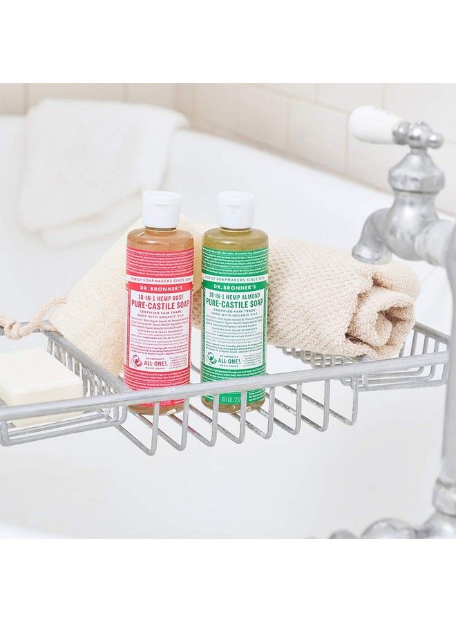 Dr. Bronner's صابون سائل بيور كاستيل (ورد 8 أونصات) مصنوع من زيوت عضوية 18 في 1 الاستخدامات: الوجه، الجسم، الشعر، الغسيل، الحيوانات الأليفة، والأطباق، مركز نباتي غير معدل وراثيًا - Image 3