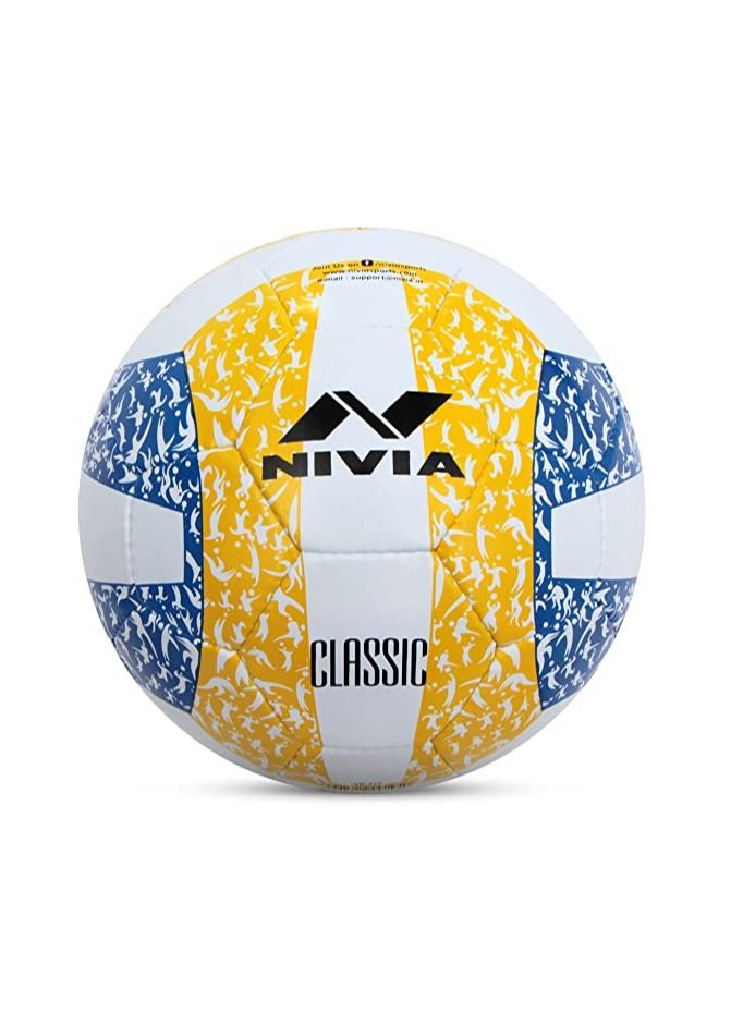 Nivia Classic Rubber Volleyball | Size: 4 | Material: Rubber | Ideal for Training/Match | 32 Panels | Hand Stitched Construction | Bladder Butyl | Suitable for: All Indoor Surface  - Image 1