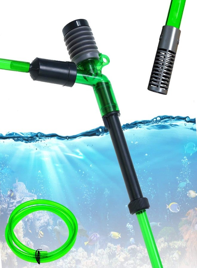 Corisrx Fish Tank Gravel Cleaner Vacuum - Labor-Saving 4 in 1 Compacted Aquarium Water Changer Filter Kit, No Spill 5 ft Water Hose Sand Vacuum, Aquarium Drain Pump Siphon - Gravel Vacuum (18"-23") - Image 1