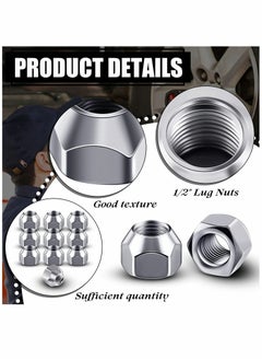 KASTWAVE 20 Inch Trailer Lug Nuts 10 Pieces 509 Tire Lugs Wheel Nuts Wheel Trailer Lugs Tire Acorn Nut Silver Lug Nuts Open End Finish Lug Nuts for Trailers Tire Wheel Tire Screw Iron Rim Tire Nut  - Image 3
