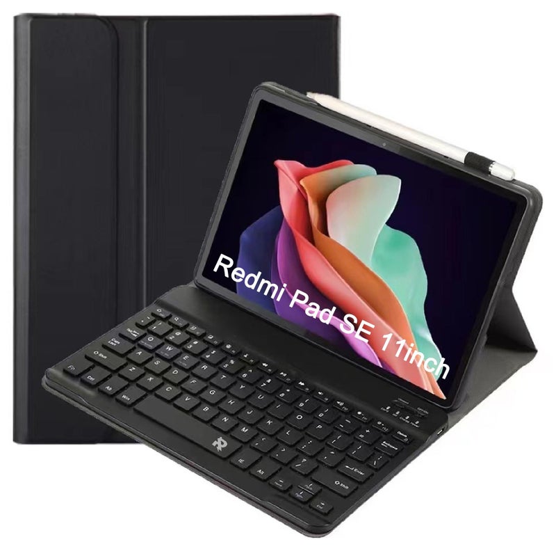 روك بو Keyboard Case for Xiaomi Redmi Pad SE 11 Inch 2023 Magnetic Detachable Wireless Keyboard Cases for Xiaomi Redmi Pad SE (11 Inch) 2023 - Image 1