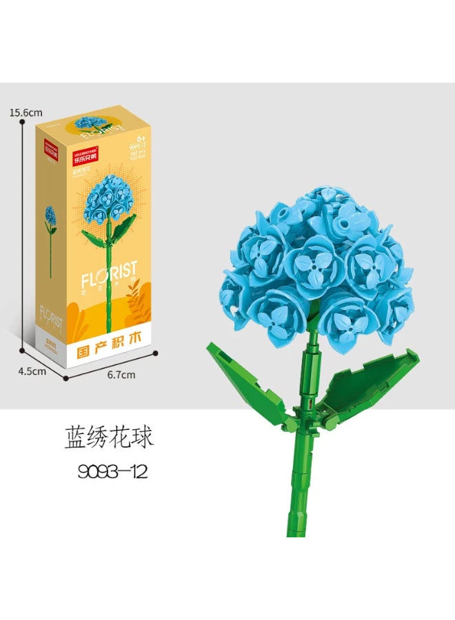 Blue Hydrangea Flower  (107) Pieces