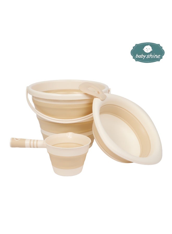 بيبي شاين مروش استحمام للأطفال 5 في 1 قابل للطي بتصميم امن وسهل التخزين لحديثي الولادة - Image 3