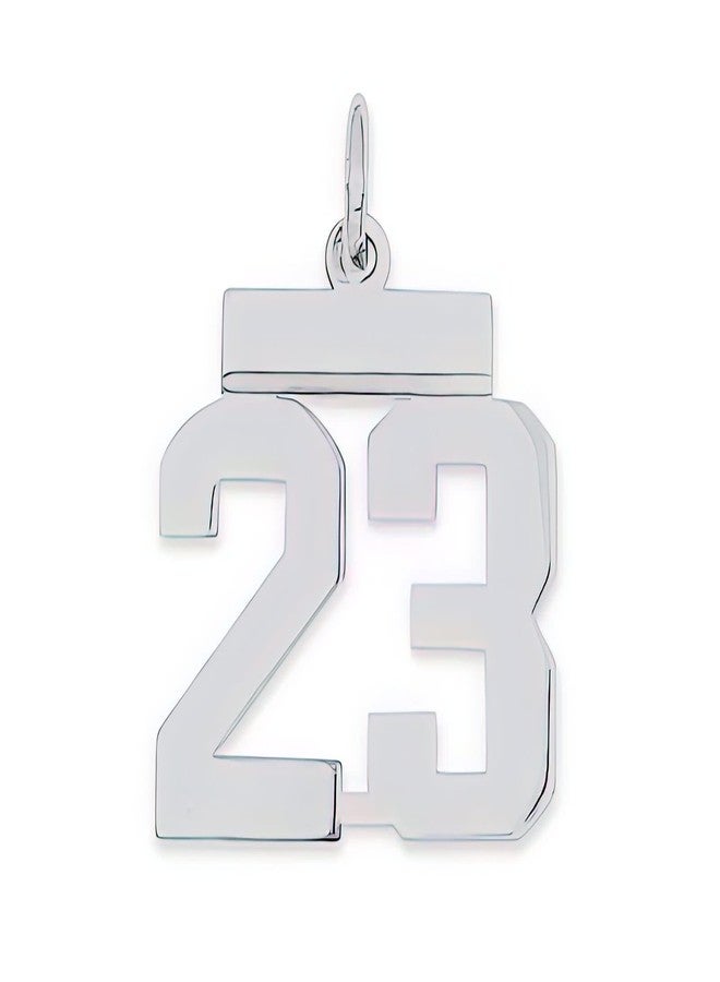 FindingKing Sterling Silver Small Polished Number 23 Charm Pendant