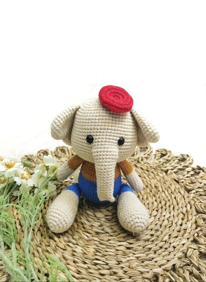 Fatio Handmade Crochet Elephant Doll – 27cm Soft Plush Toy - Image 3