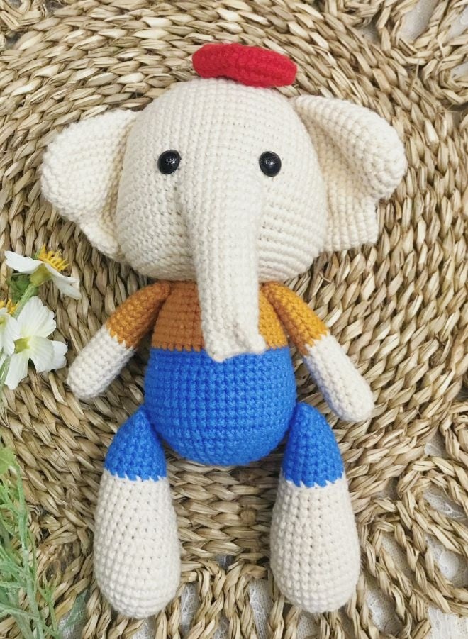 Fatio Handmade Crochet Elephant Doll – 27cm Soft Plush Toy - Image 2