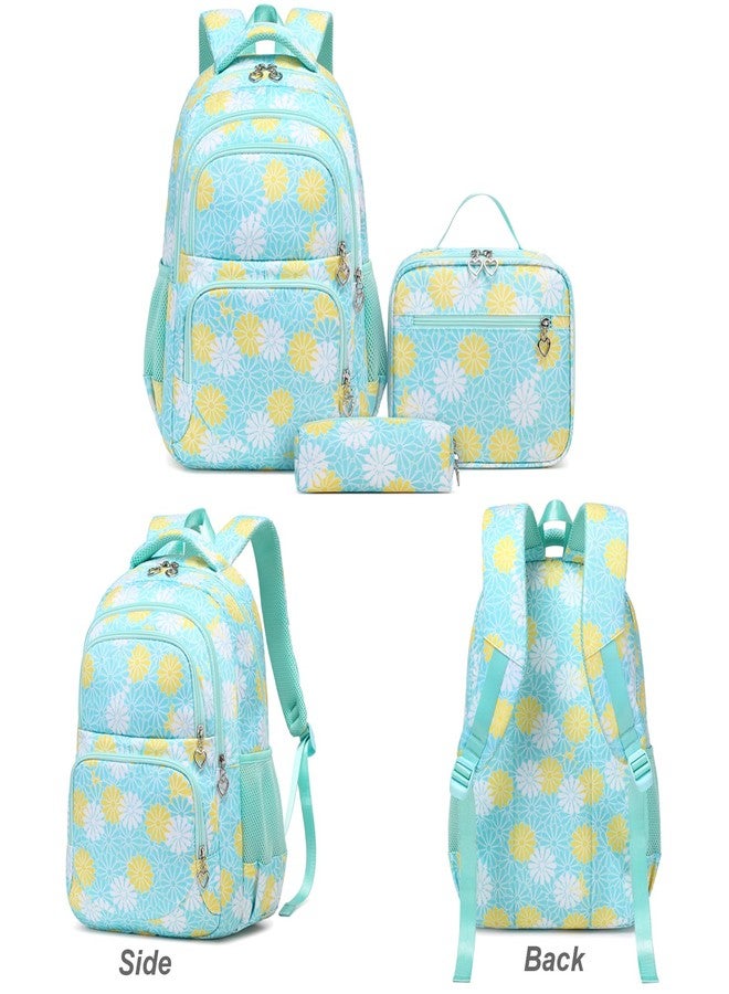 ZHIERNA School Backpack Girls Teenager School Backpack Women's School Bag Kids School Bag with Lunch Bag Pen Bag Set for Teenager Girls Primary School - Image 4