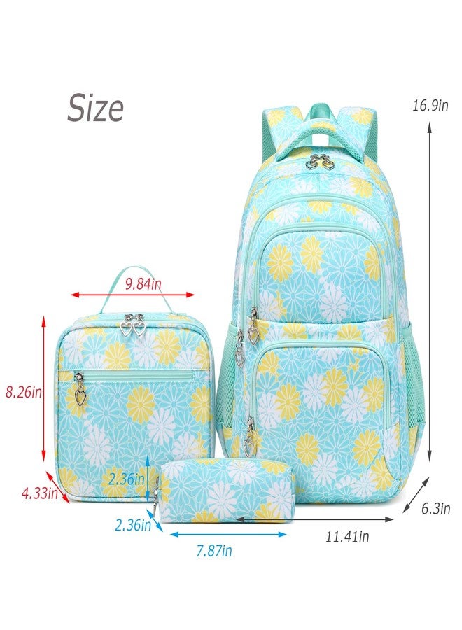 ZHIERNA School Backpack Girls Teenager School Backpack Women's School Bag Kids School Bag with Lunch Bag Pen Bag Set for Teenager Girls Primary School - Image 2