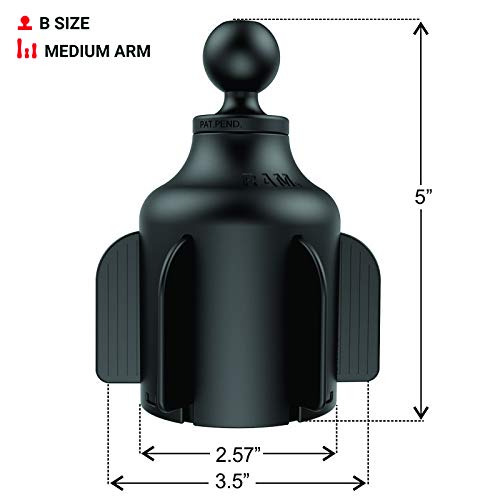 RAM Mounts RAP-B-299-4-UN10U X-Grip Large Phone Mount with RAM Stubby Cup Holder Base with Medium Arm - Image 3