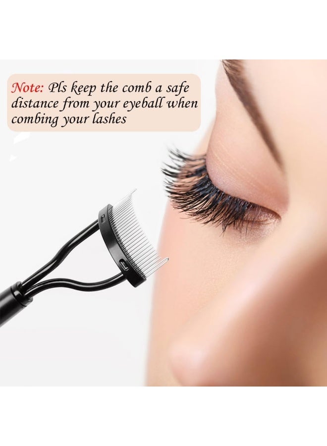 MOMENT Eyelash Comb - Eyelash Separator Tool Metal Teeth Lash Comb - Eye Lash Comb Separator Tool Eyebrow Eyelash Brush Mascara Comb Arc Design Girls And Women Lash Comb For Eyelash  - Image 2