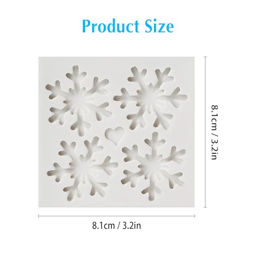 SK 3D Christmas Theme Silicone Fondant mold Snowflake Suger Cake Molds Chocolate Cake Decoration Mold (Style 1) - Image 2