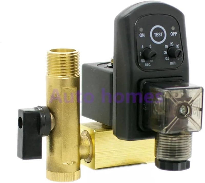 12V Electric Solenoid Valve 1 2 Inch Orifice 3mm Automatic Drain Timer Brass Fitting - Image 1