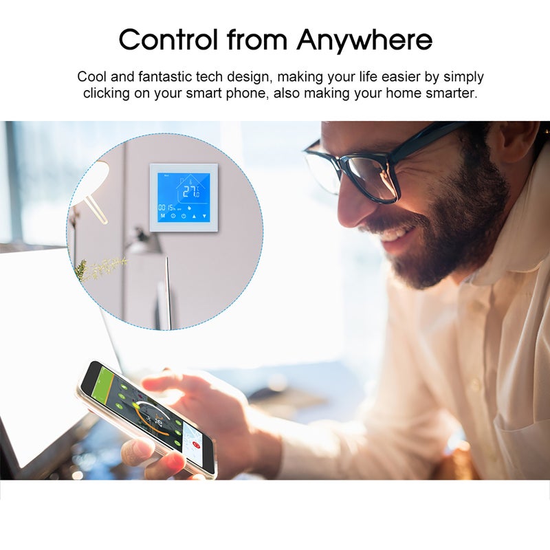 WiFi Smart Thermostat Temperature Controller LCD Display Week Programmable for Electric Underfloor Heating Tuya APP Control Compatible with Google Home - Image 5