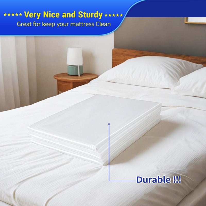 HEZEFAFA 1PK King Size Mattress Bag for Moving and Storage, Thick Plastic Mattress Protector Cover, Tear Risistance Mattress Bags for Moving King 100 x 78 x 15 inches - Image 3