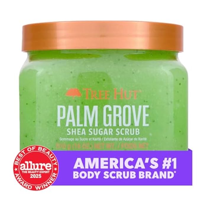 Tree Hut Palm Grove Shea Sugar Scrub, Exfoliating, Hydrating & Moisturizing Body Scrub with Shea Butter & Nourishing Essential Oils, Smooth & Soften Skin, 18 oz - Image 3