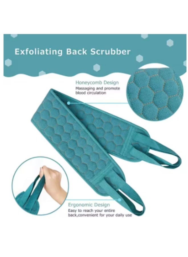 Premium 3-in-1 Bath Accessories Set – Back Scrubber, Exfoliating Glove & Shower Pouf - Image 3