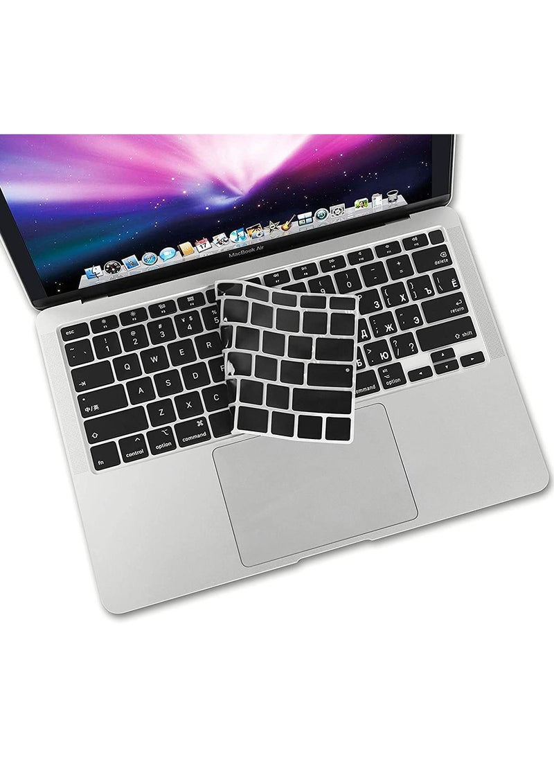 AMM US Layout Russian English Keyboard Cover for MacBook New Air 13-Inch with Retina Display and Touch ID Model A2179/A2337 Release 2020 Black  - Image 4