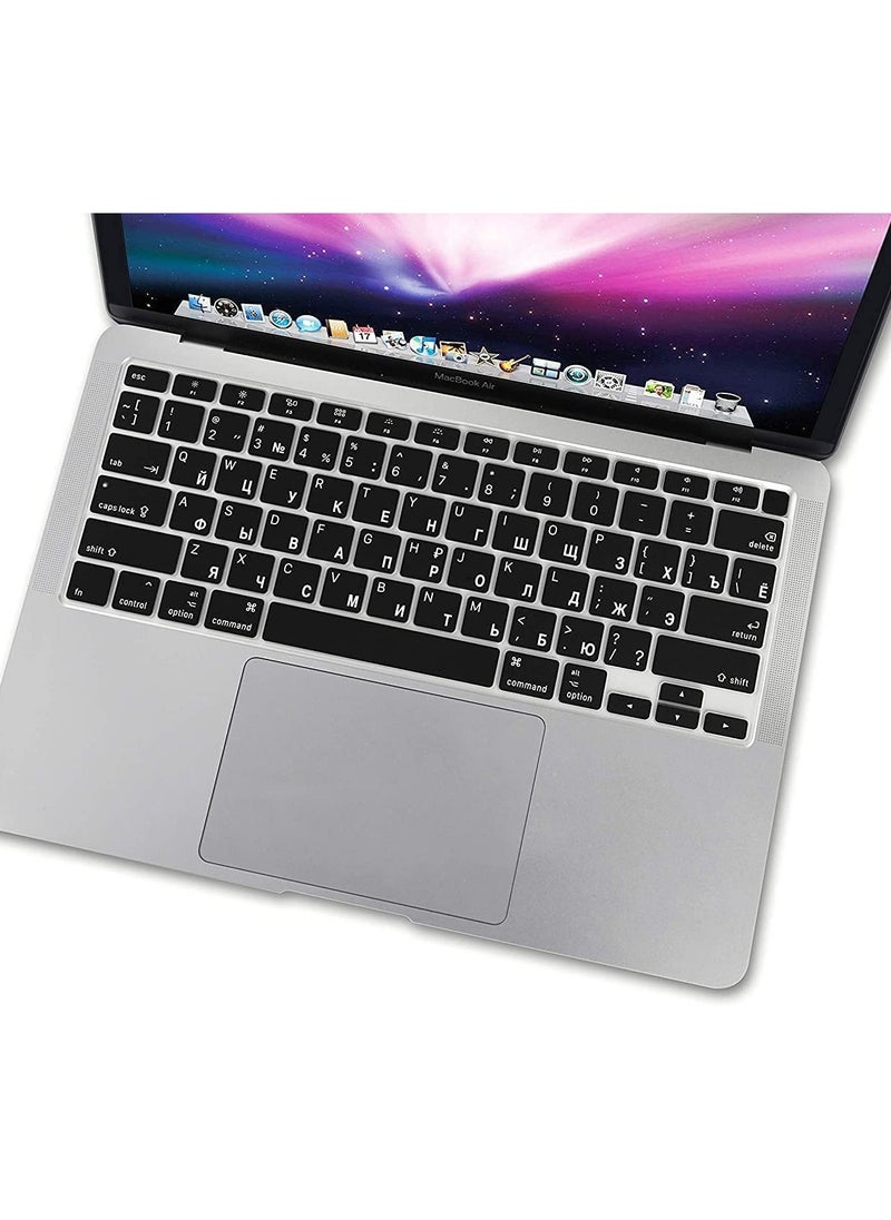 AMM US Layout Russian English Keyboard Cover for MacBook New Air 13-Inch with Retina Display and Touch ID Model A2179/A2337 Release 2020 Black  - Image 5