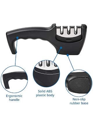 HOMETIC HOMETIC Advanced Manual 3 Stage Kitchen Knife Sharpener Tool Kit Self Knives Shaping Upgraded Knife Sharpener Tool Ceramic Stone Repair Grinder Steel Knives Knife Blade Sharpener Set  - Image 3