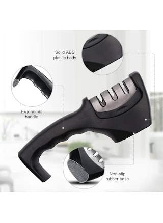 HOMETIC HOMETIC Advanced Manual 3 Stage Kitchen Knife Sharpener Tool Kit Self Knives Shaping Upgraded Knife Sharpener Tool Ceramic Stone Repair Grinder Steel Knives Knife Blade Sharpener Set  - Image 2