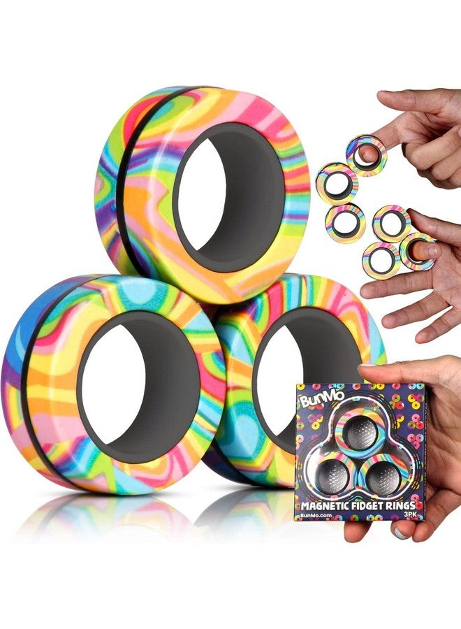 BUNMO Magnetic Rings - Fidget Toys Adults - Magnetic Fidget Rings - Endless Hours of Fun - Spin, Connect & Play - Engaging Fidget Toy for Boys & Girls - Great Teen Gift - Multicolor - Image 1