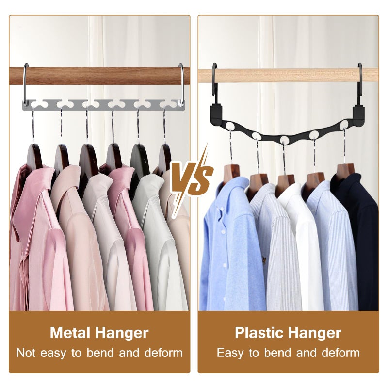 Sindax Space Saving Hangers for Clothes 6 Pack, Sturdy Metal Hangers Wardrobe Organizer, Magic Cascading Hanger, Closet Space Saver Closet Organizers and Storage - Image 5