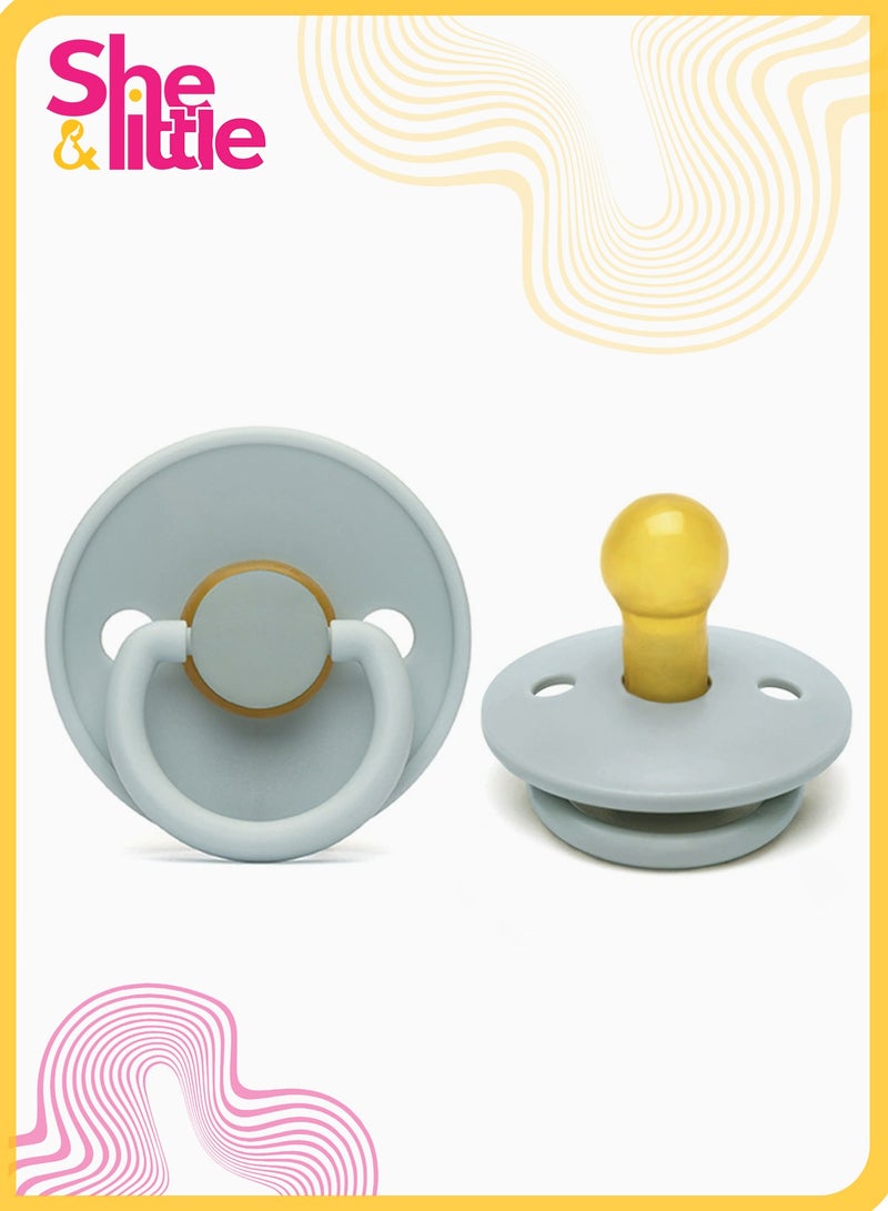 شي آند ليتل لهاية دائرية للأطفال، مصنوعة من السيليكون الآمن غذائيًا، مضادة للسقوط وسهلة الإمساك، تدعم الانتقال الطبيعي (أزرق) - Image 1