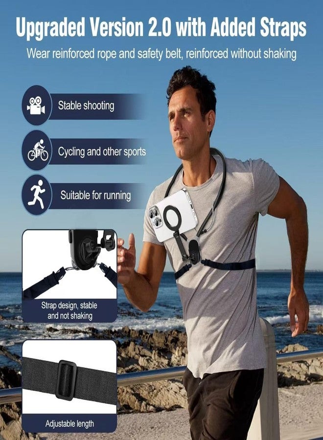 ADOFYS 3 in 1 POV Camera Magnetic Neck Phone Holder with Mount for GoPro and Universal Phone Clip, Chest Mount Handfree Vlog POV Recording for Magsafe iPhone 15 14 13 12 Pro Max Plus Mini All Android - Image 5