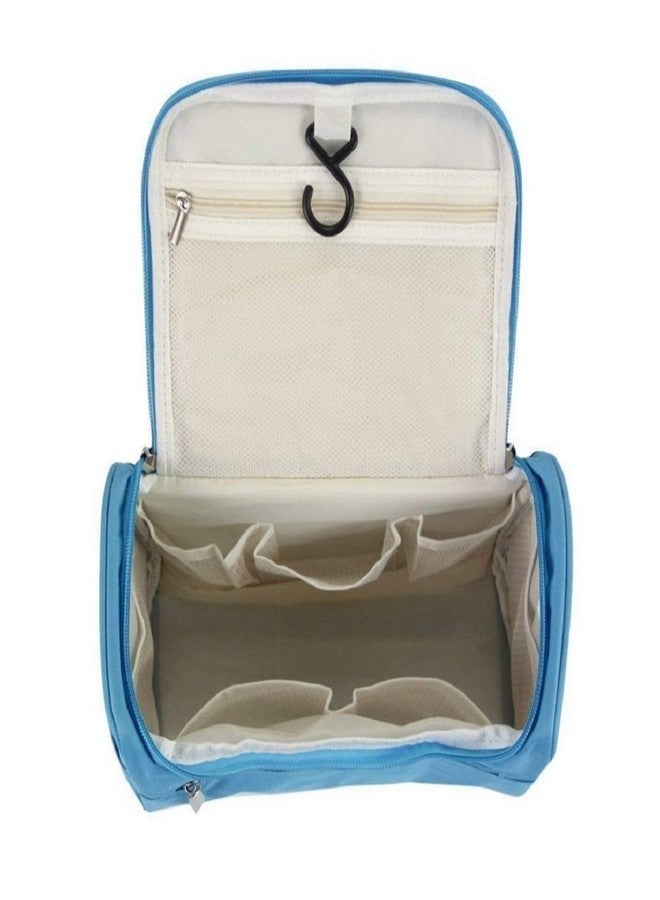Luxula Hanging Toiletry Bag Cosmetic & Make up Travel Organizer with Hook for Women and Men (Blue) - Image 3