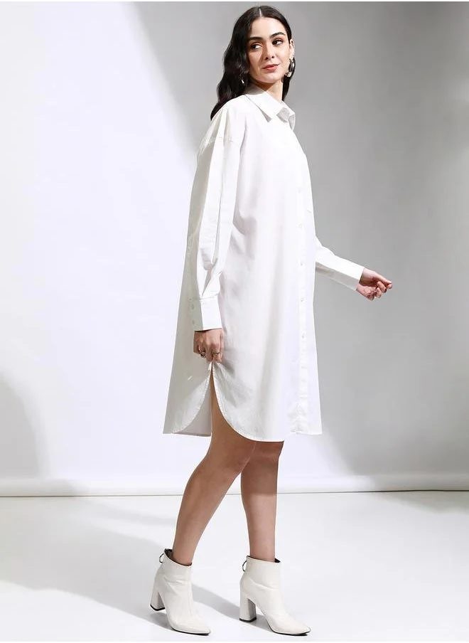 Tokyo Talkies Belted Shirred Dress
