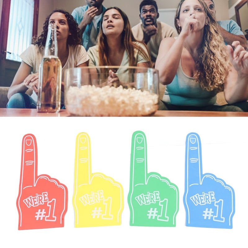 4Pcs Sports Fan Foam Finger Big Cheer Gear Cheerleading Props Sports Event Themed Party Supplies Red Blue Yellow Green - Image 1