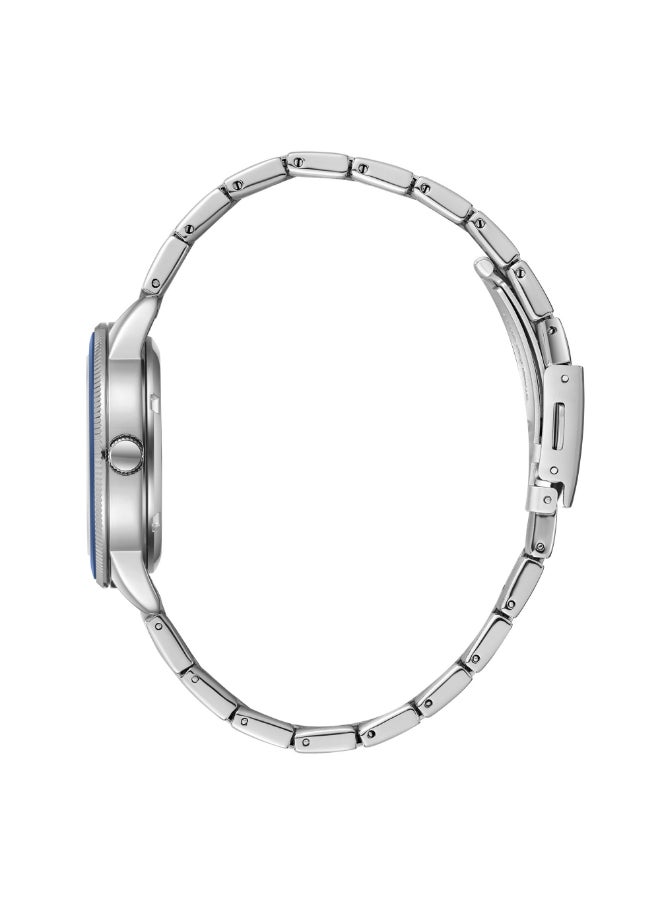 سلازنجر ساعة نسائية بعقارب وسوار معدني فضي - Image 3