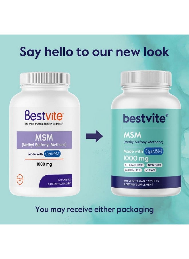 BESTVITE BESTVITE MSM 1000mg Made with OptiMSM (240 Capsules) - No Stearates - GMO Free - Gluten Free - Joint Support - Image 3