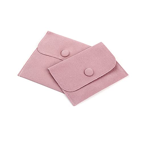 SUKPSY 6 Pcs Velvet Jewelry Storage Bags with Snap Button Jewelry Gift Packaging Bags Purse Jewelry Pouches for Rings, Bracelets, Necklaces, Earrings,Watch and Other Small Item (Pink) - Image 3