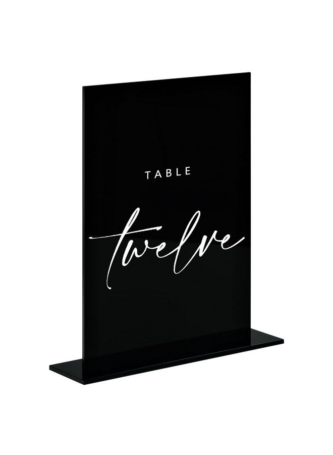 JINMURY 5x7 Inch Black Acrylic blank Sign with Stand | 10 Pack Blank Black Acrylic Table Signs and Base for DIY Wedding Table Numbers, Wedding Signage, Events& Parties - Image 1