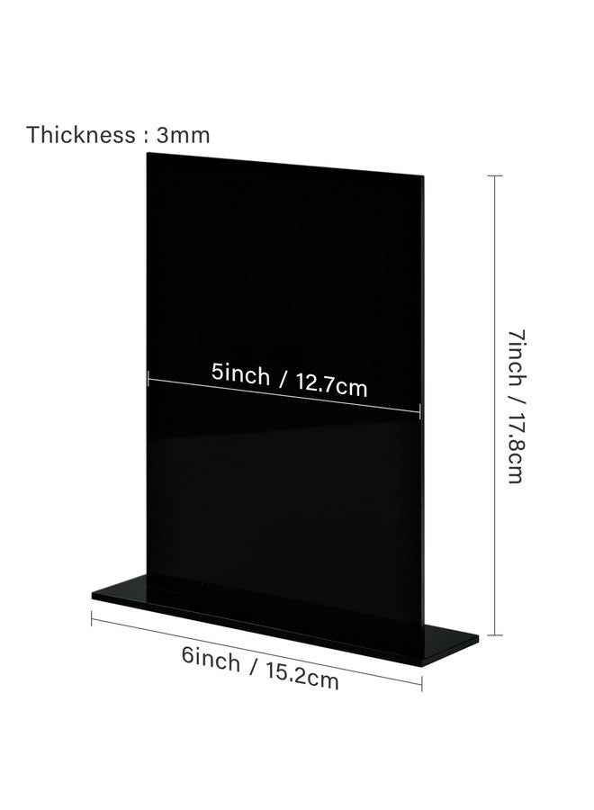 JINMURY 5x7 Inch Black Acrylic blank Sign with Stand | 10 Pack Blank Black Acrylic Table Signs and Base for DIY Wedding Table Numbers, Wedding Signage, Events& Parties - Image 2