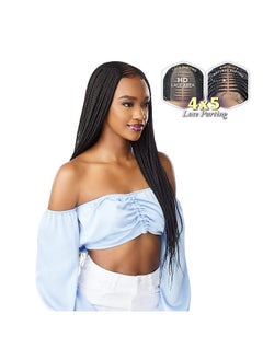 Sensationnel Cloud9 4X5 Braided Wig Hand Tied Swiss Lace Braided Wig With Large Lace Parting Area Cloud 9 Center Part Feed In 28 Inch(T1B/30)  - Image 5