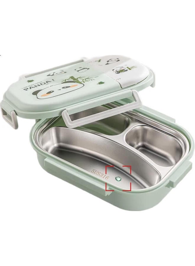 GRASEY Guangyi 316 Stainless Steel Lunch Box For Elementary School Students, Office Workers, Children'S Bento Box With 3 Compartments, Utensils And Bag Gy7416 - Image 2