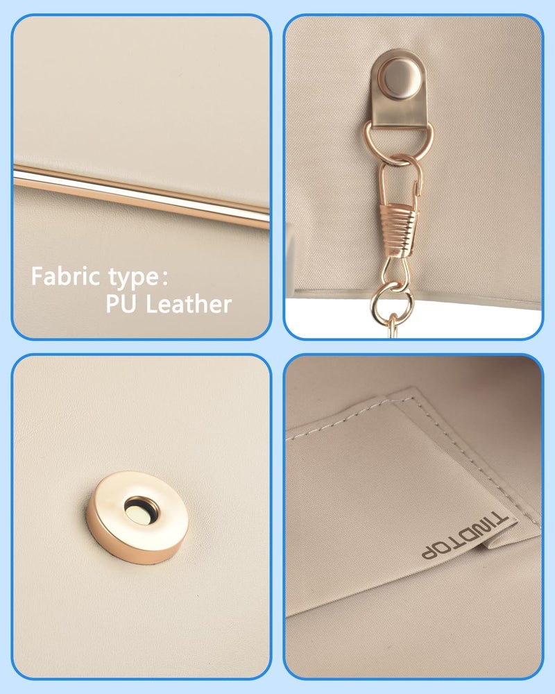 TINDTOP Clutch Purses for Women, PU Leather Formal Evening Bags Shoulder Party Handbags Wedding Cocktail Prom Clutches (B-Nude) - Image 5