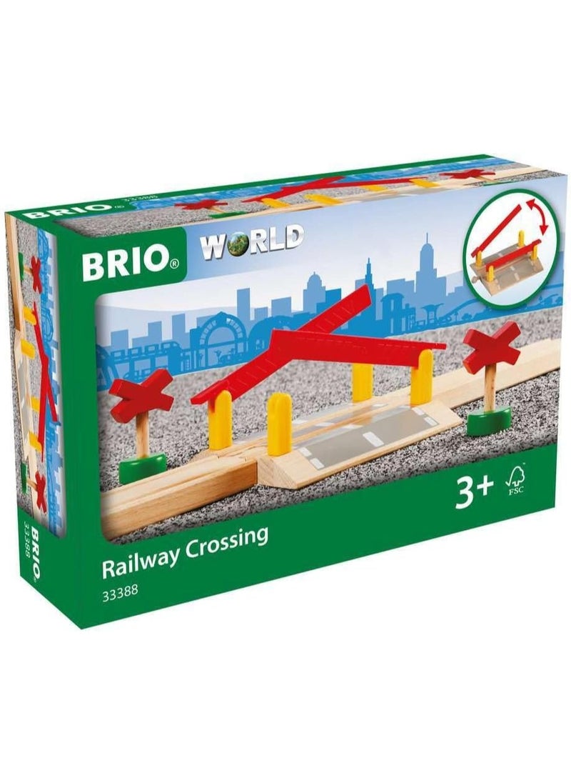 Brio BRIO World 33388-4 Piece Railway Crossing Set | Fun and Interactive Wooden Train Accessory for Kids | Enhances Creativity and Motor Skills | FSC-Certified Eco-Friendly Toy for Ages 3 and Up  - Image 3